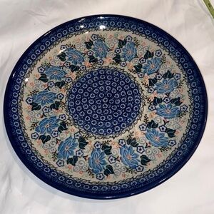 New unikat floral Polish Pottery Dinner Plate 10.5”
